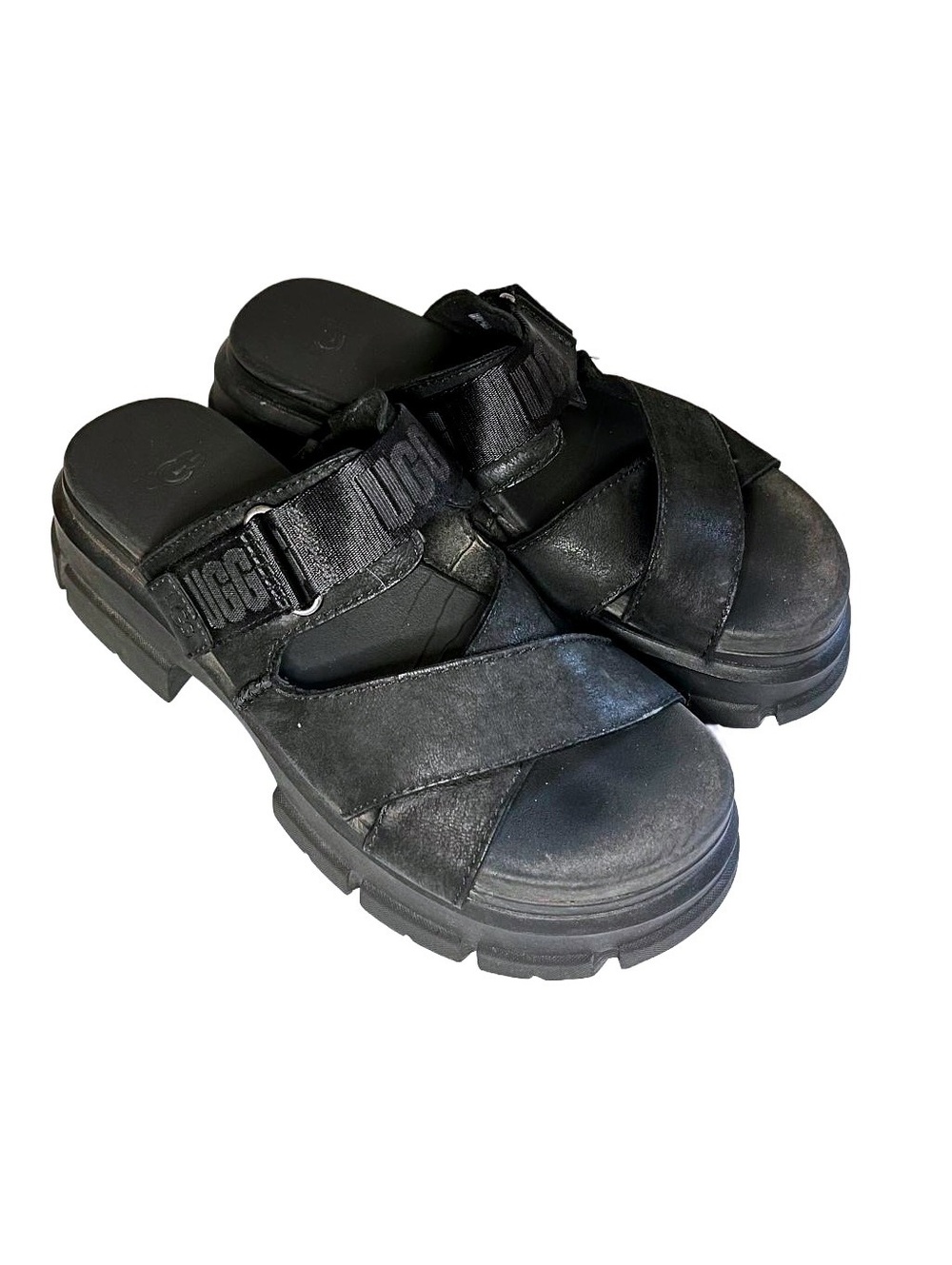UGG Women's Black Platform Mules Sandals Size 8